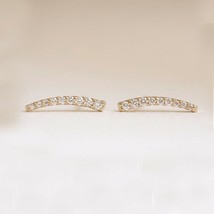 1/5Ct Naturel Moissanite 14K Jaune Plaqué Or Barre Grimpeur Clou Boucles Cadeau - £64.62 GBP