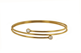 Tiffany&Co. Elsa Peretti Yellow Gold Diamond Hoop Bracelet  - $2,250.00