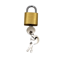 Padlock &amp; 3 Keys Lock Gold 1.25 inch lock and key Metal Spare keys Teste... - $17.94