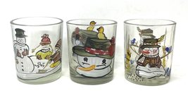 Set/3 Hand Painted Snowman Tealight Holder 2.5 Inches - £17.98 GBP