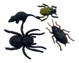 Unbranded Prank  Lot of 4 Assorted Spooky Toys Plastic Bugs &amp; Rat - £6.99 GBP