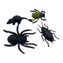 Unbranded Prank  Lot of 4 Assorted Spooky Toys Plastic Bugs &amp; Rat - $7.86