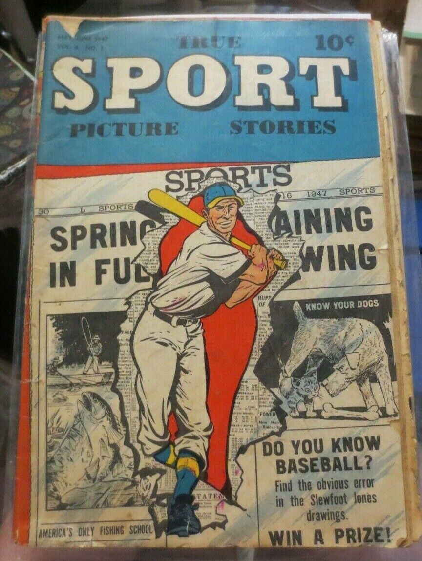 TRUE SPORT Picture Stories Comic Book Volume 4 #1 Original 1947 Street & Smith - $13.99