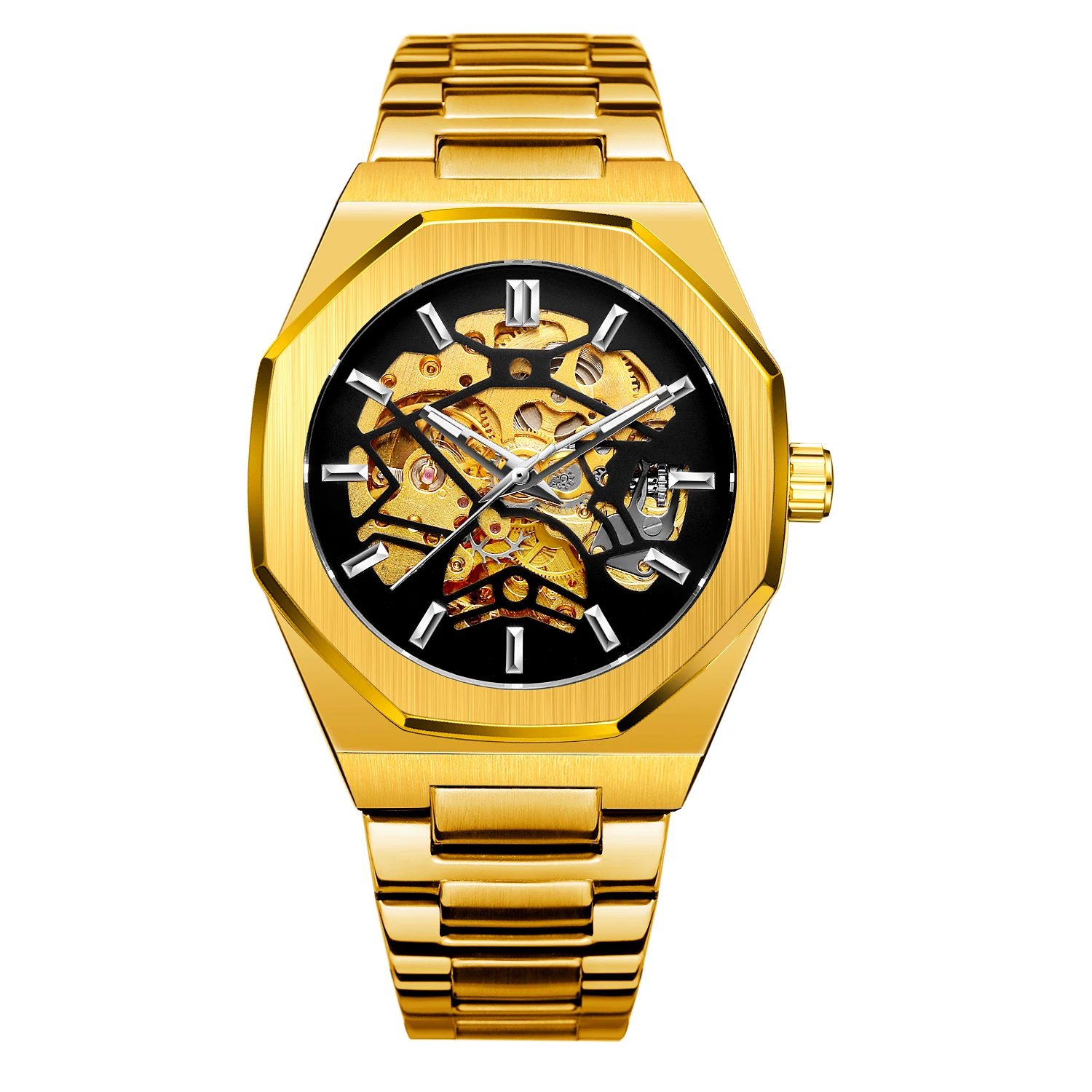 Brand Watch Men Mechanical Skeleton Watch Fashion Casual Automatic Watch... - £39.54 GBP