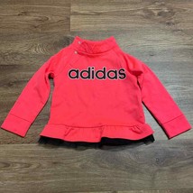 Adidas Neon Long Sleeve Peplum Tulle Dry Fit Pull Over Top Toddler Girls... - $17.82