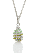 Keren Kopal Silver and green Egg Pendant Necklace with crystals - $48.60