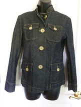 GAP Womens Denim Jean Jacket Dark Wash Button Up Size 4 - £13.20 GBP