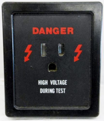 DANGER HIGH VOLTAGE DURING TEST RECEPTACLE - $9.31