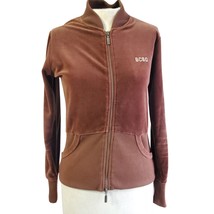 Brown Velour Jacket Full Zip Size Small - £19.75 GBP