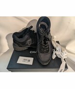 Chanel Low Top Trainers Triple Black Italy 41 1/2 Women 9.5 94305 Italy Box - $1,123.79 CAD