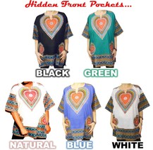 Womens Daisy Heart Dashiki Shirt AmericanDashiki 100% Cotton - €10,49 EUR