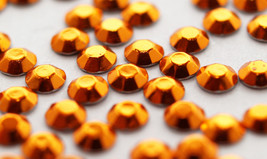HOTFIX Orange Metallic Rhinestuds available 2 Sizes (ø3.0, ø4.0mm) min14... - $3.99