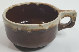 Western Stoneware Mug Cup Soup Bowl with Handle BROWN DRIP WS Maple Leaf... - $7.68