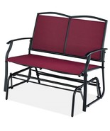 2 Seat Mesh Patio Loveseat Swing Glider Rocker with Armrests in Burgundy... - $3,897.51 MXN