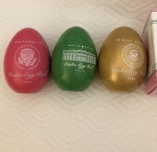 3 TRUMP WHITE HOUSE EASTER EGGS 2018 PINK &amp; 2019 GREEN 2020 GOLD EGG SIGNED - £87.24 GBP