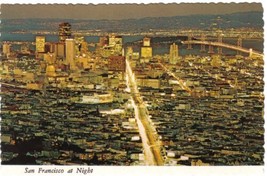 California Postcard San Francisco At Night From Twin Peaks - £1.71 GBP