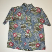 Reyn Spooner L  100% Cotton Pull-Over Aloha Shirt - Hibiscus and Scenic ... - £27.26 GBP