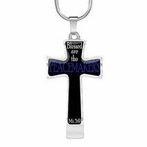 Express Your Love Gifts Law Enforcement Blessed are The Peacemakers Cross Pendan - £31.71 GBP