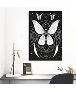 B/W Celestial Butterfly Framed Mural 12&#39; X 18&#39; Home Decor Wall Art Painting - £36.12 GBP