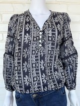 Bell Alicia Bell Blouse Top Long Sleeve Blue Silk Blend Small - $91.92
