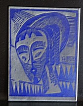 Karl Schmidt-Rottluff Rare Metal Printers Plate Woodcut Womans Head 3&quot; x 2&quot; - £108.32 GBP