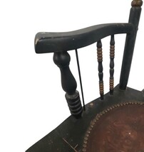 Antique Wooden Rocking Chair w/ Leather Seat Nursery Child Small Adult image 6