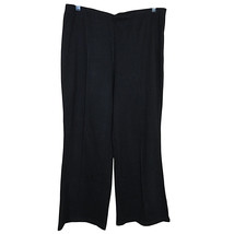 OGL Black Wool Blend Pintuck Slight Flare Pull On Cropped Pants Size Large - $25.00