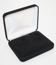 Lot of 5 Black Felt COIN DISPLAY GIFT METAL BOX holds 2-IKE or Silver Ea... - $34.55