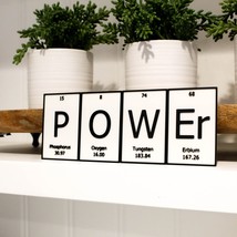 PoWEr | Periodic Table of Elements Wall, Desk or Shelf Sign - £9.50 GBP