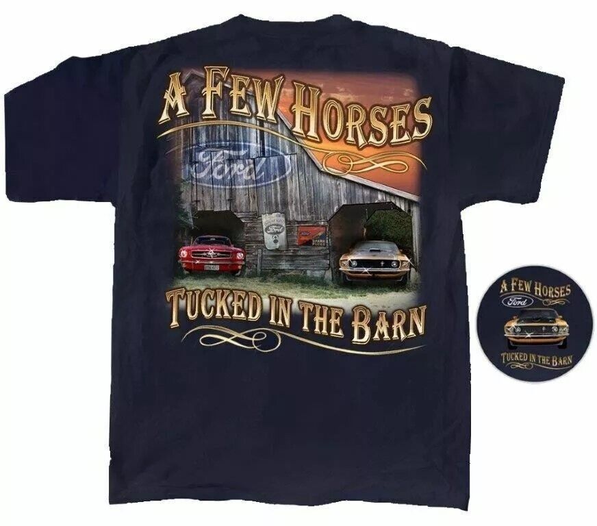 &quot;A Few Horses Tucked in the Barn&quot; Ford Mustang T-Shirt. Awesome! size 2X - $26.72