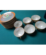 JAPANESE LUSTERWARE FLORAL 6 CUPS AND 12 CAKE PLATES 18PCS [*SALE] - £43.01 GBP
