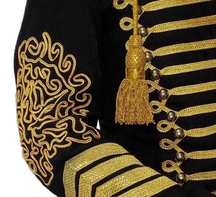 New Hussar Jimi Hendrix Inspired Parade Jacket Military Drummer Officer Faux Fur Coats & Jackets
