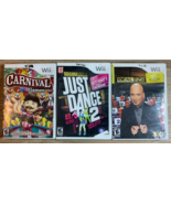 Nintendo Wii 3 Game Lot: Deal or No Deal, Just Dance 2, Carnival Games - £14.74 GBP