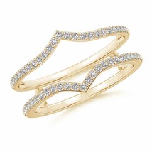 ANGARA Natural Diamond Chevron Ring Wrap, Girls in 14K Gold (IJI1I2, 0.3 Ctw) - £625.72 GBP