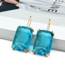 Korean Fashion Brand Square Y2k Dangle Drop Earrings For Women Luxury Charm Clea - £10.49 GBP