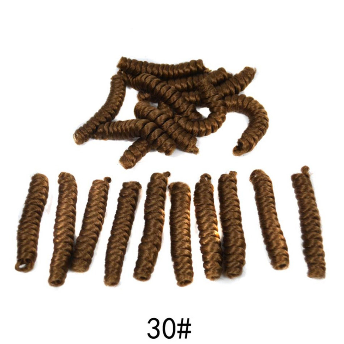Curly Wand Curl Crochet Braids Hair Extensions for Women 100pcs 20inches-Brown - $29.99
