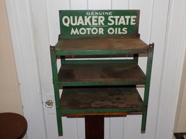 Vintage Quaker State Motor Oils Metal Rack and Rack Sign - $10,149.46 MXN