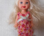 Mattel Kelly Li&#39;l Friends of Barbie Doll Pink Dress Black Shoes Blue Eye... - $8.61