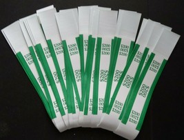 100 - Green $200 Cash Money Self-Sealing Straps Currency Bands - £4.73 GBP