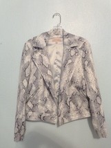 Philosophy Faux Leather Snake Print Jacket Blazer Cardigan Women Sz Small Grey - £11.99 GBP