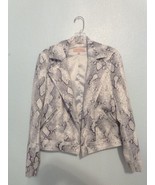 Philosophy Faux Leather Snake Print Jacket Blazer Cardigan Women Sz Smal... - $20.58 CAD