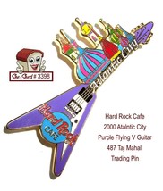 Hard Rock Cafe 2000 Atlantic City Purple Flying V Taj Mahal Trading Pin - £15.92 GBP