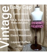Vintage Baby Gap Pink &amp; Brown Polka-dot Ruffled Skort Size 6 -  12 Mos. - €5,21 EUR
