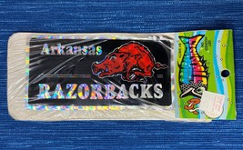 Vintage Sealed Bagged Arkansas Razorbacks Prism Bumper Sticker Decal Fishscale - £18.89 GBP