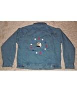 Wrangler Men&#39;s Embroidered Eagle &amp; American Flag Denim Blue Jean Jacket 2XL - $1,101.81 MXN