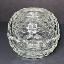 Vtg Homco Fairy Lamp Clear Cut Glass Globe Light Candle Holder Tea Light Cubist - $18.70