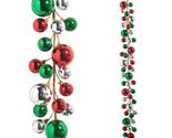 RAZ Ball Garland 48-inch Length Red Green and Silver Plastic Christmas D... - $59.98