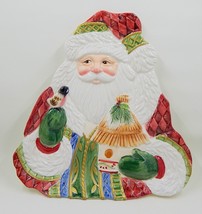 Fitz and Floyd Santa&#39;s Forest Friends Santa Canape Appetizer Plate - £19.57 GBP