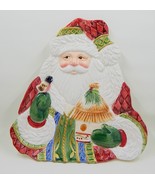 Fitz and Floyd Santa&#39;s Forest Friends Santa Canape Appetizer Plate - £18.68 GBP