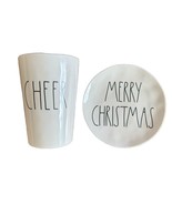Rae Dunn New Melamine Plate Cup Merry Xmas Cheer Tumbler Set - $371.04 MXN